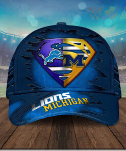 Michigan Wolverines Football X Detroit Lions Cap WOAHTEE0524SJ