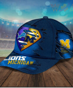 Michigan Wolverines Football X Detroit Lions Cap WOAHTEE0524SJ L