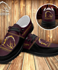 Brisbane Broncos Dudes Shoes Loafer Shoes Black