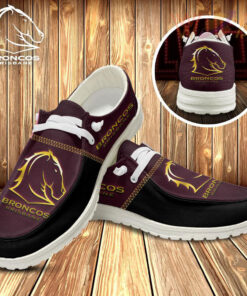 Brisbane Broncos Dudes Shoes Loafer Shoes White