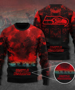Seattle Seahawks x Stranger Things Ugly Sweater