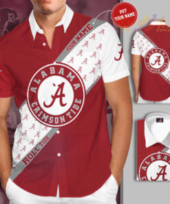 Alabama Crimson Tide 3D Short Sleeve Dress Shirt 03