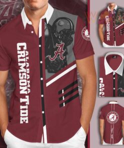 Alabama Crimson Tide 3D Short Sleeve Dress Shirt 04