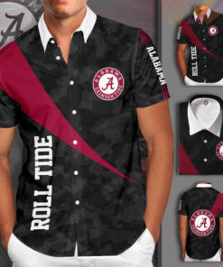 Alabama Crimson Tide 3D Short Sleeve Dress Shirt 05