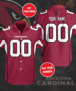 Arizona Cardinals 3D Short Sleeve Dress Shirt 04