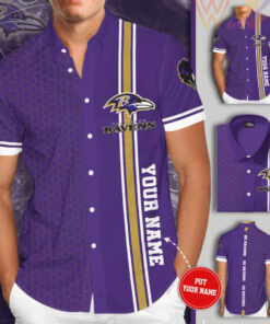 Baltimore Ravens 3D Short Sleeve Dress Shirt
