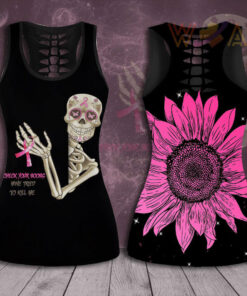 Check Your Boobs Breast Cancer Awareness 3D Hollow Tank Top Leggings 02