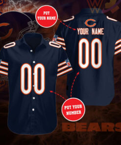 Chicago Bears 3D Short Sleeve Dress Shirt 04