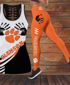 Clemson Tigers Hollow Tank Top Leggings 02