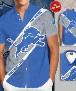 Detroit Lions 3D Short Sleeve Dress Shirt 03
