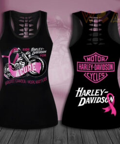 Harley Davidson Breast Cancer Awareness Hollow Tank Top Leggings 01