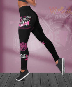 Harley Davidson Breast Cancer Awareness Hollow Tank Top Leggings 02