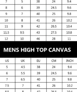 High Top Shoes Size