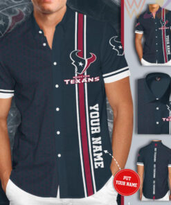 Houston Texans 3D Short Sleeve Dress Shirt 01