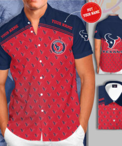 Houston Texans 3D Short Sleeve Dress Shirt 05