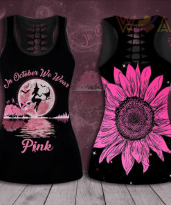 In October We Wear Pink Breast Cancer Awareness 3D Hollow Tank Top Leggings BCAS035 01