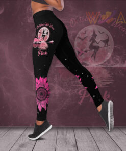 In October We Wear Pink Breast Cancer Awareness 3D Hollow Tank Top Leggings BCAS035 02