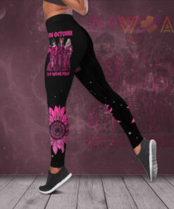 In October We Wear Pink Breast Cancer Awareness 3D Hollow Tank Top Leggings BCAS036 02