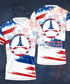 Independence Day Mercedes AMG Petronas F1 Team 3D T shirt S28 White