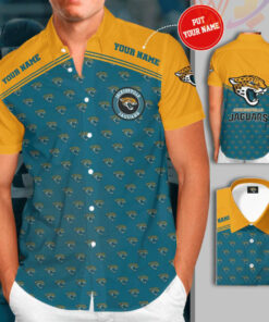 Jacksonville Jaguars 3D Short Sleeve Dress Shirt 04