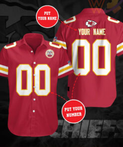 Kansas City Chiefs 3D Short Sleeve Dress Shirt 05