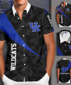 Kentucky Wildcats 3D Short Sleeve Dress Shirt 02