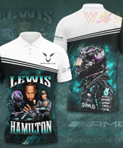 Lewis Hamilton Mercedes AMG Petronas F1 Team 3D Apparels S41 Polo