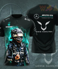 Lewis Hamilton Mercedes AMG Petronas F1 Team 3D T shirt S24