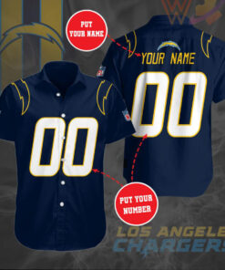 Los Angeles Chargers 3D Short Sleeve Dress Shirt 05