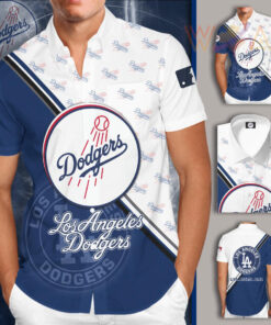 Los Angeles Dodgers 3D Short Sleeve Dress Shirt 01