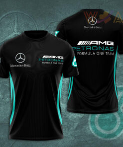 Mercedes AMG Petronas F1 2022 Team 3D T Shirt Black