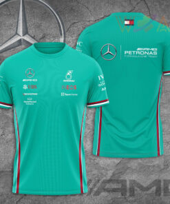 Mercedes AMG Petronas F1 Team 3D T Shirt S1 Green
