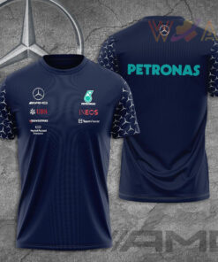 Mercedes AMG Petronas F1 Team 3D T Shirt S3 Navy
