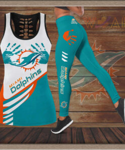 Miami Dolphins Hollow Tank Top Leggings 03