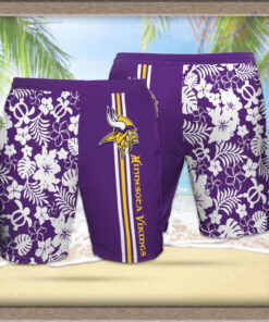Minnesota Vikings 3D Hawaiian Shorts