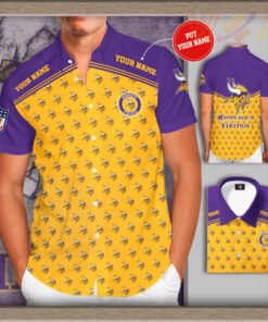 Minnesota Vikings 3D Short Sleeve Dress Shirt 04