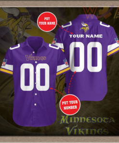Minnesota Vikings 3D Short Sleeve Dress Shirt 06