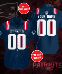 New England Patriota 3D Short Sleeve Dress Shirt 06