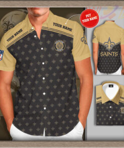 New Orleans Saints 3D Short Sleeve Dress Shirt 3
