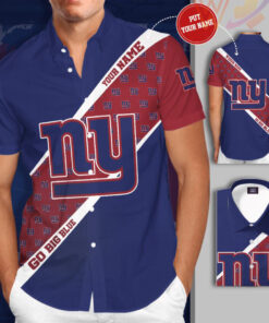 New York Giants 3D Short Sleeve Dress Shirt 02