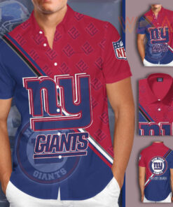 New York Giants 3D Short Sleeve Dress Shirt 03
