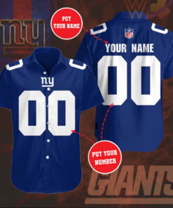 New York Giants 3D Short Sleeve Dress Shirt 04