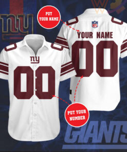 New York Giants 3D Short Sleeve Dress Shirt 05