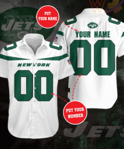 New York Jets 3D Short Sleeve Dress Shirt 04