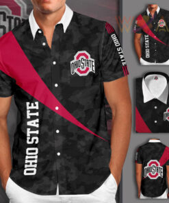 Ohio State Buckeyes 3D Short Sleeve Dress Shirt 02