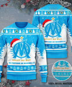Olympique Marseille Christmas 3D Sweater