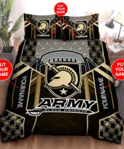 Personalized Army Black Knights bedding set 01
