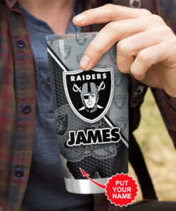 Personalized Las Vegas Raiders Tumbler Cup WOAHTEE13623S3 N