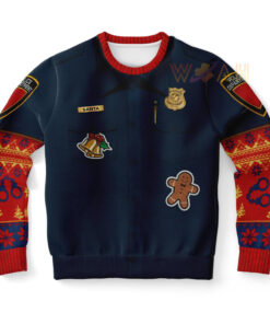 Police Navidad Xmas Ugly Christmas 3D Sweater