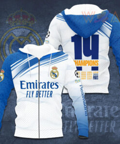 Real Madrid 2022 3D zip up hoodie